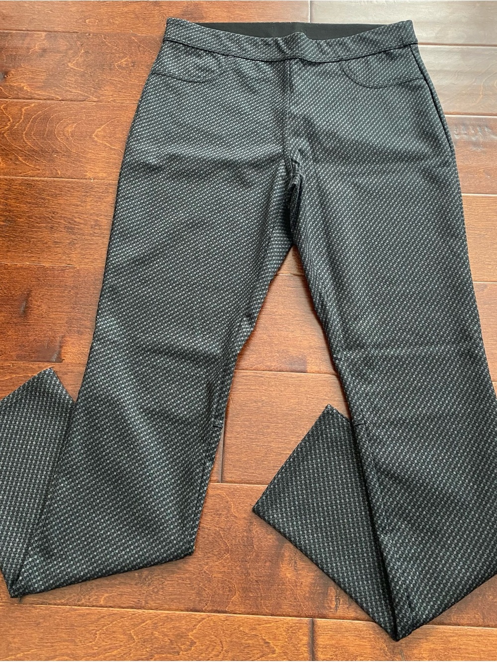 Geometric Diamond Print Pull-On Skinny Dress Pants Ponte Stretch M Medium 10